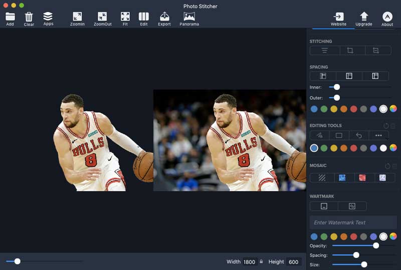 create before-after picture by using vertexshare photo stitcher